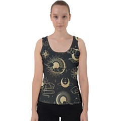 Asian Seamless Pattern With Clouds Moon Sun Stars Vector Collection Oriental Chinese Japanese Korean Velvet Tank Top by Vaneshart