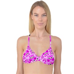 Pink Owl Pattern Background Reversible Tri Bikini Top by Vaneshart