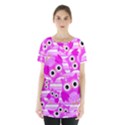 Pink Owl Pattern Background Skirt Hem Sports Top View1