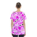 Pink Owl Pattern Background Skirt Hem Sports Top View2