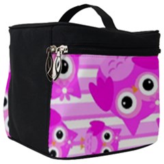 Pink Owl Pattern Background Make Up Travel Bag (big) by Vaneshart