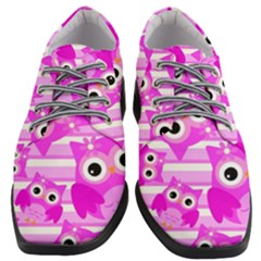 Pink Owl Pattern Background Women Heeled Oxford Shoes by Vaneshart