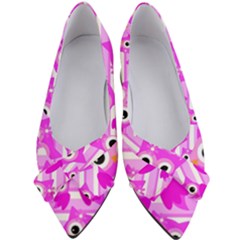 Pink Owl Pattern Background Women s Bow Heels