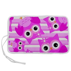 Pink Owl Pattern Background Pen Storage Case (m) by Vaneshart