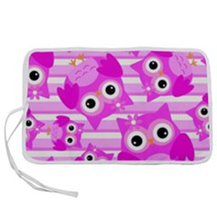 Pink Owl Pattern Background Pen Storage Case (l) by Vaneshart