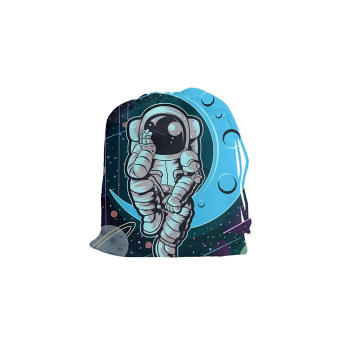 Astronaut Full Color Drawstring Pouch (Small)