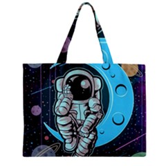 Astronaut Full Color Zipper Mini Tote Bag by Vaneshart