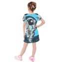 Astronaut Full Color Kids  Short Sleeve Velvet Dress View2