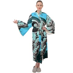 Astronaut Full Color Maxi Velour Kimono by Vaneshart