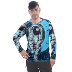 Astronaut Full Color Men s Pique Long Sleeve Tee