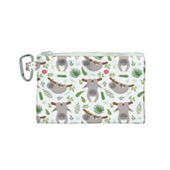 Seamless Pattern With Cute Sloths Canvas Cosmetic Bag (small) by Vaneshart