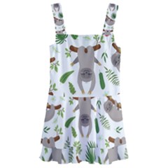 Seamless Pattern With Cute Sloths Kids  Layered Skirt Swimsuit