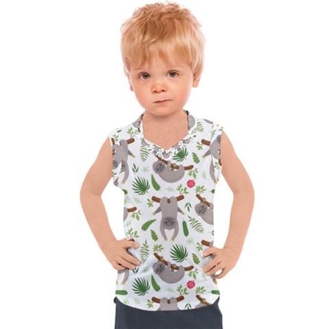 Seamless Pattern With Cute Sloths Kids  Sport Tank Top by Vaneshart