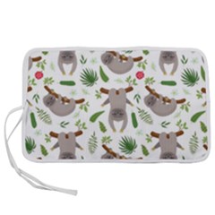 Seamless Pattern With Cute Sloths Pen Storage Case (s) by Vaneshart