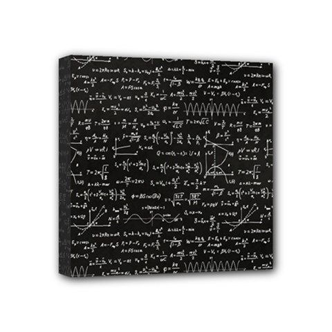 Math Equations Formulas Pattern Mini Canvas 4  X 4  (stretched) by Vaneshart