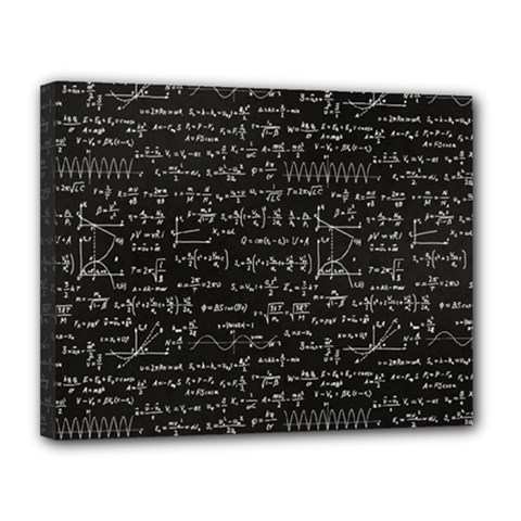 Math Equations Formulas Pattern Canvas 14  X 11  (stretched) by Vaneshart