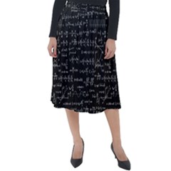 Math Equations Formulas Pattern Classic Velour Midi Skirt  by Vaneshart