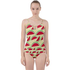 Watermelon Pattern Cut Out Top Tankini Set by Vaneshart