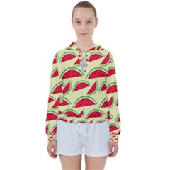 Watermelon Pattern Women s Tie Up Sweat