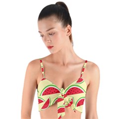 Watermelon Pattern Woven Tie Front Bralet by Vaneshart