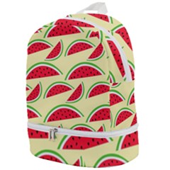 Watermelon Pattern Zip Bottom Backpack by Vaneshart