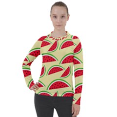 Watermelon Pattern Women s Pique Long Sleeve Tee