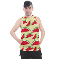 Watermelon Pattern Men s Sleeveless Hoodie