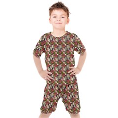 Swimmer 20s Brown Kids  Tee And Shorts Set by snowwhitegirl