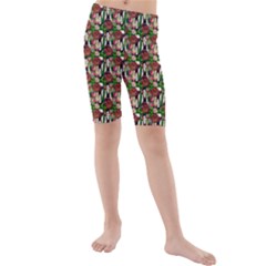 Swimmer 20s Green Kids  Mid Length Swim Shorts by snowwhitegirl