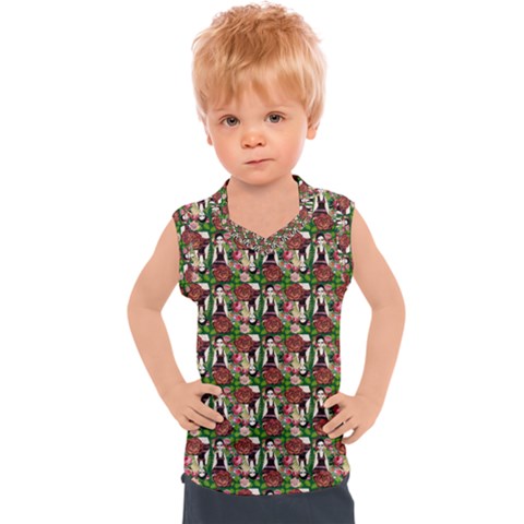 Swimmer 20s Green Kids  Sport Tank Top by snowwhitegirl