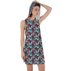 Swimmer 20s Blue Racer Back Hoodie Dress by snowwhitegirl