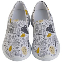 Doodle Seamless Pattern With Autumn Elements Kids Lightweight Slip Ons by Vaneshart