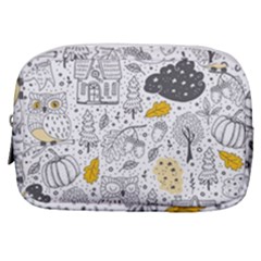 Doodle Seamless Pattern With Autumn Elements Make Up Pouch (small)