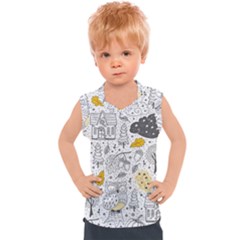 Doodle Seamless Pattern With Autumn Elements Kids  Sport Tank Top