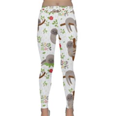 Seamless Pattern With Cute Sloths Sleep More Classic Yoga Leggings by Vaneshart