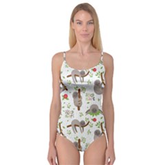 Seamless Pattern With Cute Sloths Sleep More Camisole Leotard 