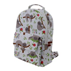 Seamless Pattern With Cute Sloths Sleep More Flap Pocket Backpack (large) by Vaneshart