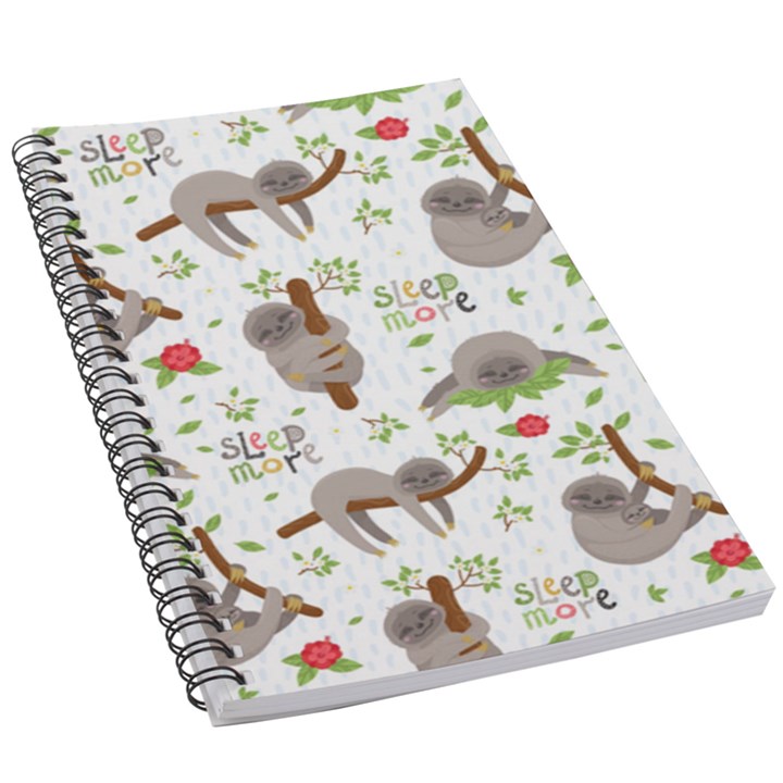 Seamless Pattern With Cute Sloths Sleep More 5.5  x 8.5  Notebook