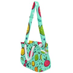 Various Fruits With Faces Seamless Pattern Rope Handles Shoulder Strap Bag by Vaneshart