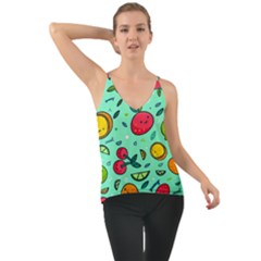 Various Fruits With Faces Seamless Pattern Chiffon Cami by Vaneshart