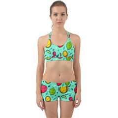 Various Fruits With Faces Seamless Pattern Back Web Gym Set by Vaneshart