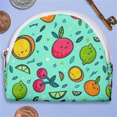 Various Fruits With Faces Seamless Pattern Horseshoe Style Canvas Pouch by Vaneshart