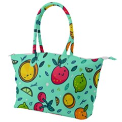 Various Fruits With Faces Seamless Pattern Canvas Shoulder Bag by Vaneshart