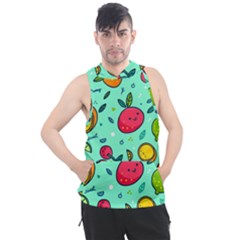 Various Fruits With Faces Seamless Pattern Men s Sleeveless Hoodie by Vaneshart