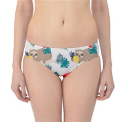 Cute Lazy Sloth Summer Fruit Seamless Pattern Hipster Bikini Bottoms by Vaneshart