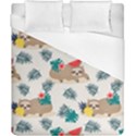 Cute Lazy Sloth Summer Fruit Seamless Pattern Duvet Cover (California King Size) View1