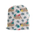 Cute Lazy Sloth Summer Fruit Seamless Pattern Drawstring Pouch (XL) View1