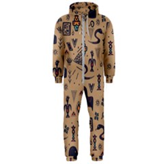 Vintage Tribal Seamless Pattern With Ethnic Motifs Hooded Jumpsuit (men)  by Vaneshart