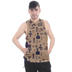 Vintage Tribal Seamless Pattern With Ethnic Motifs Men s Sleeveless Hoodie