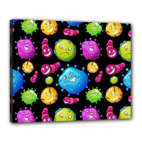 Seamless Background With Colorful Virus Canvas 20  X 16  (stretched) by Vaneshart